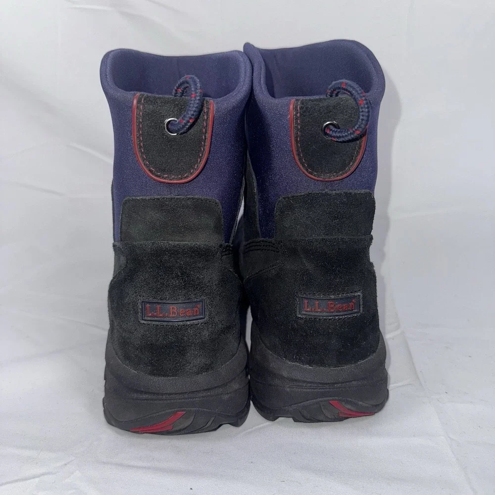 Men's Sz 13 M LL BEAN Thinsulate Flex & Cushion Slip On Boots Black Suede